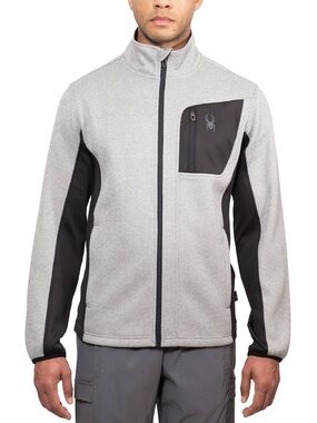 NWT Men’s Spyder Zip Up Jacket Gray and Black Size L